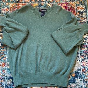 Dark green v- neck sweater